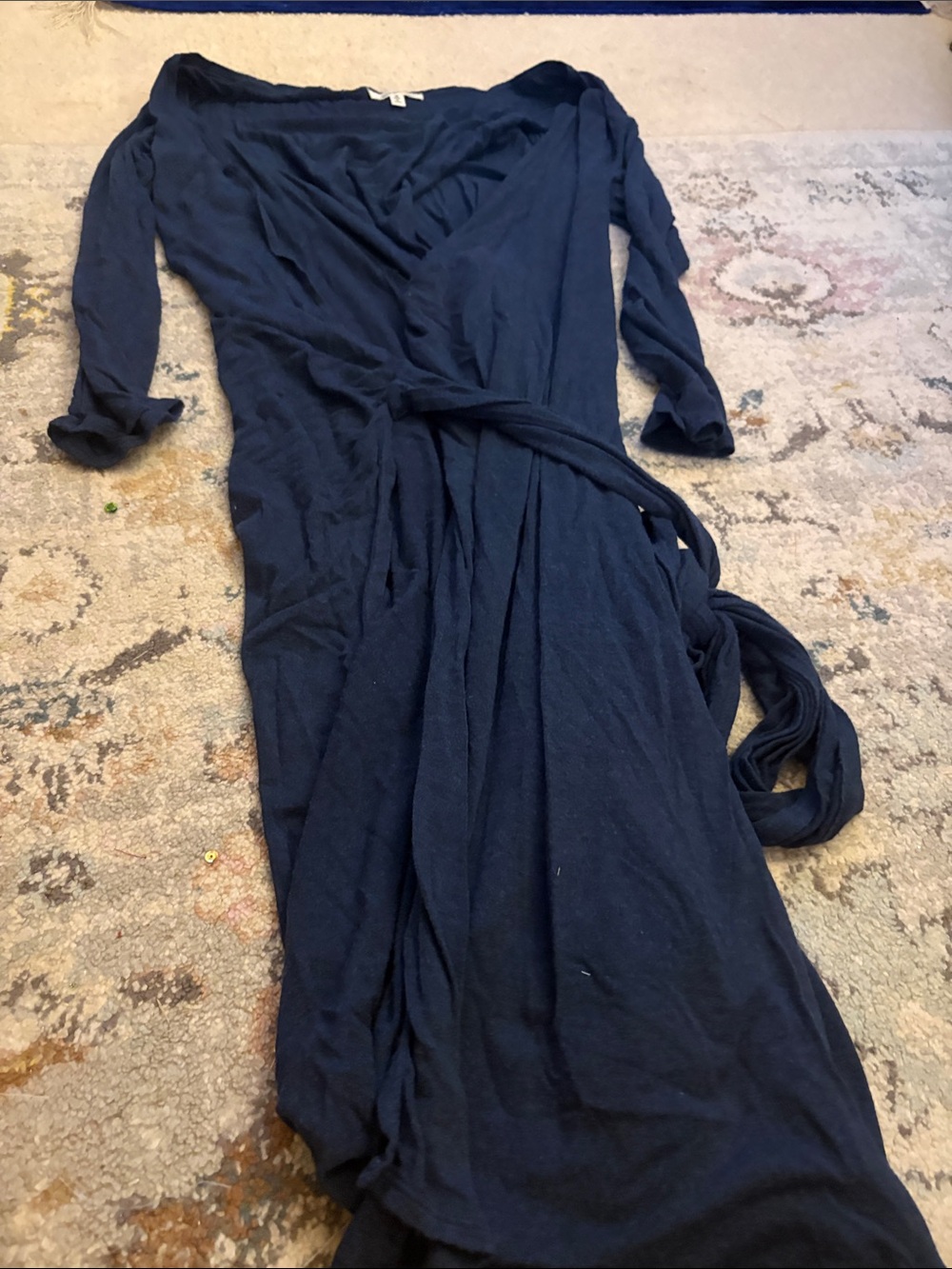 Max Studio Navy Wrap Maxi Dress